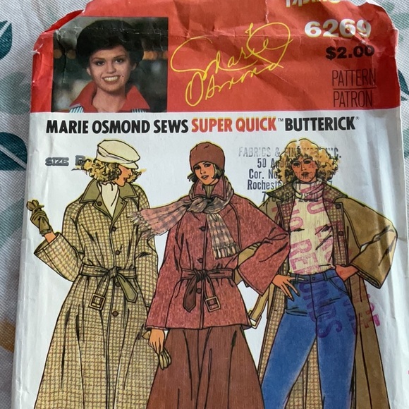 Butterick Other - Butterick uncut Marie Osmond #6269 coat pattern vintage 1978